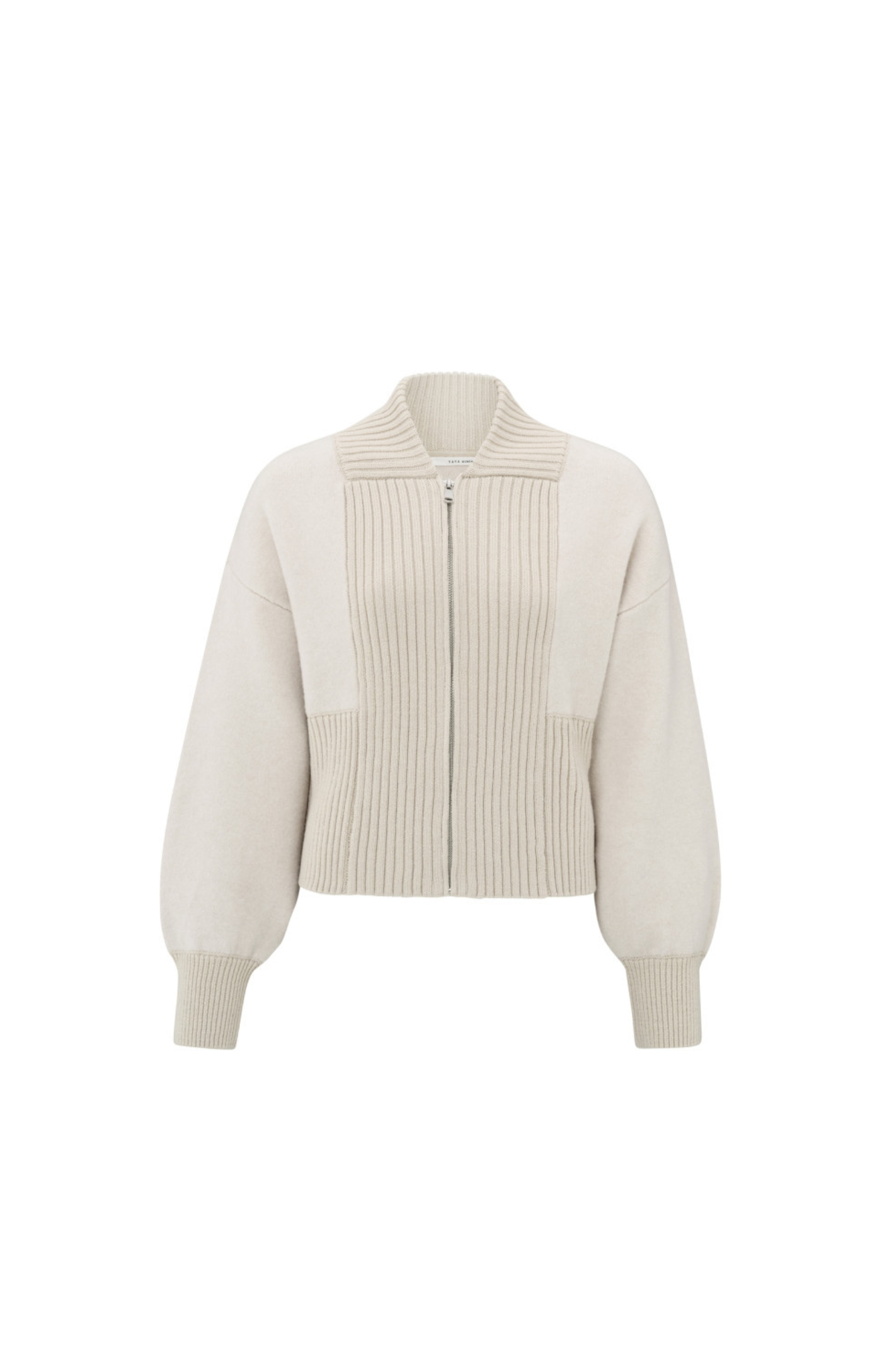 YAYA | Gebreid Bombervest Beige