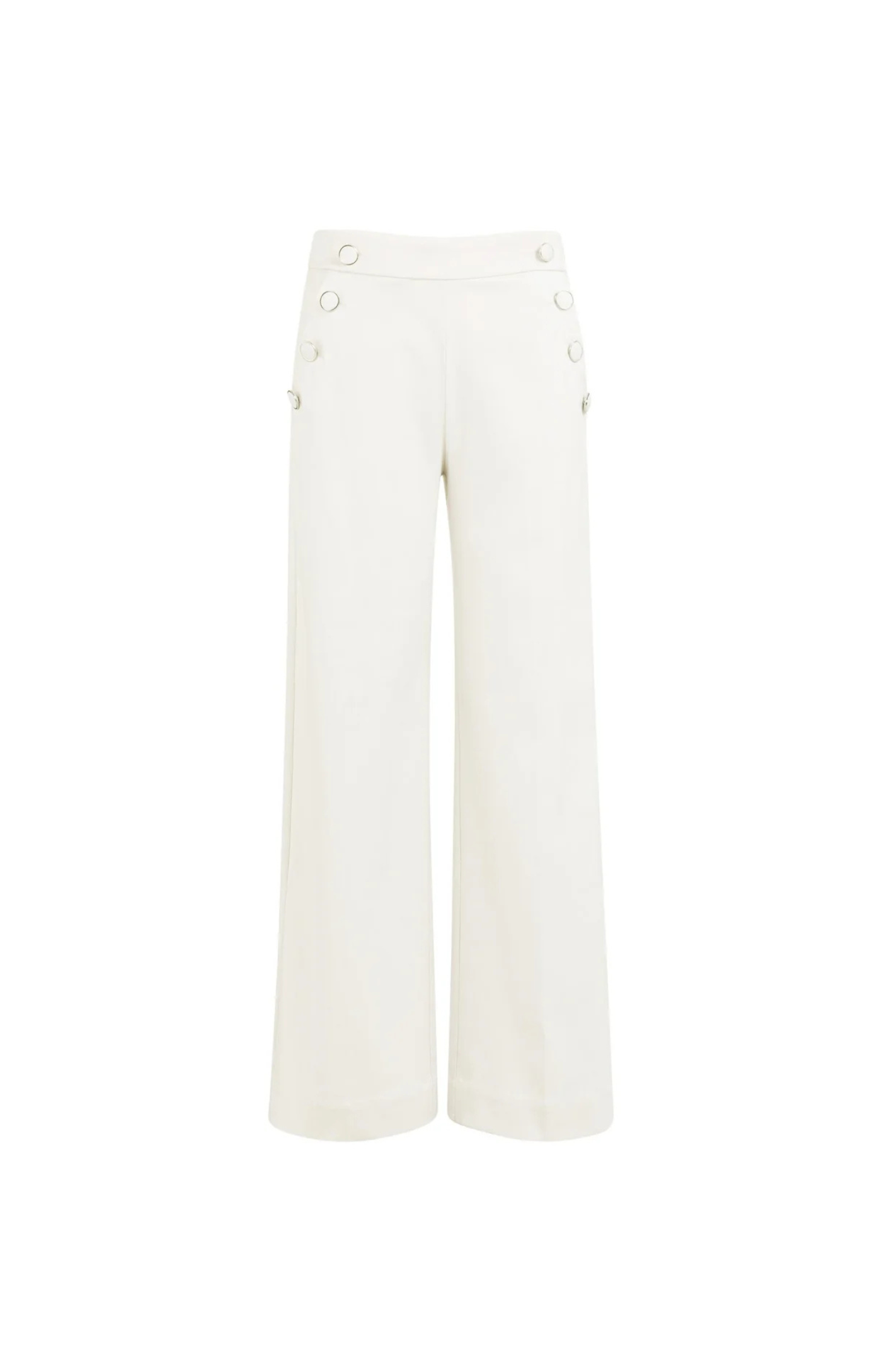 YAYA | Hoge Taille Broek Off White