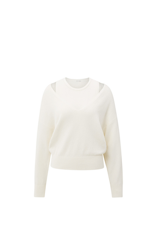 YAYA | Gebreide Trui Offwhite Knit Melange