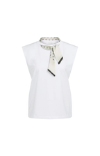 YAYA | Double Layer Sleeveless Top Scarf Slate Black Brown Dessin