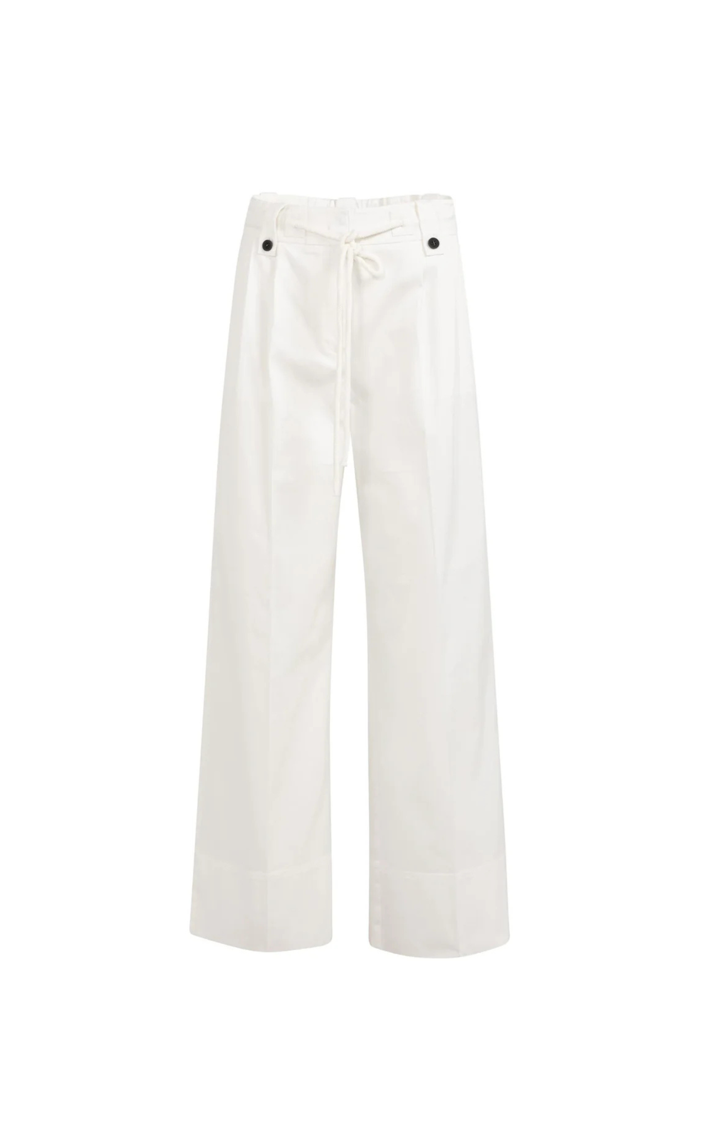 YAYA | Broek met plooien, wijde pijpen en strikkoord in de taille