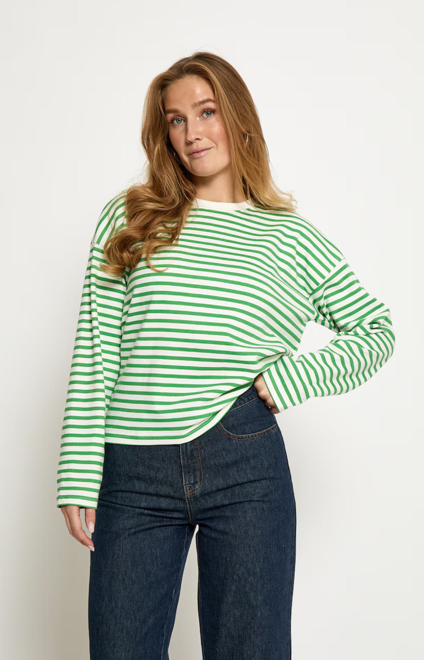 Minus | Denisa Striped Longsleeve T-shirt Greenbriar Stripe