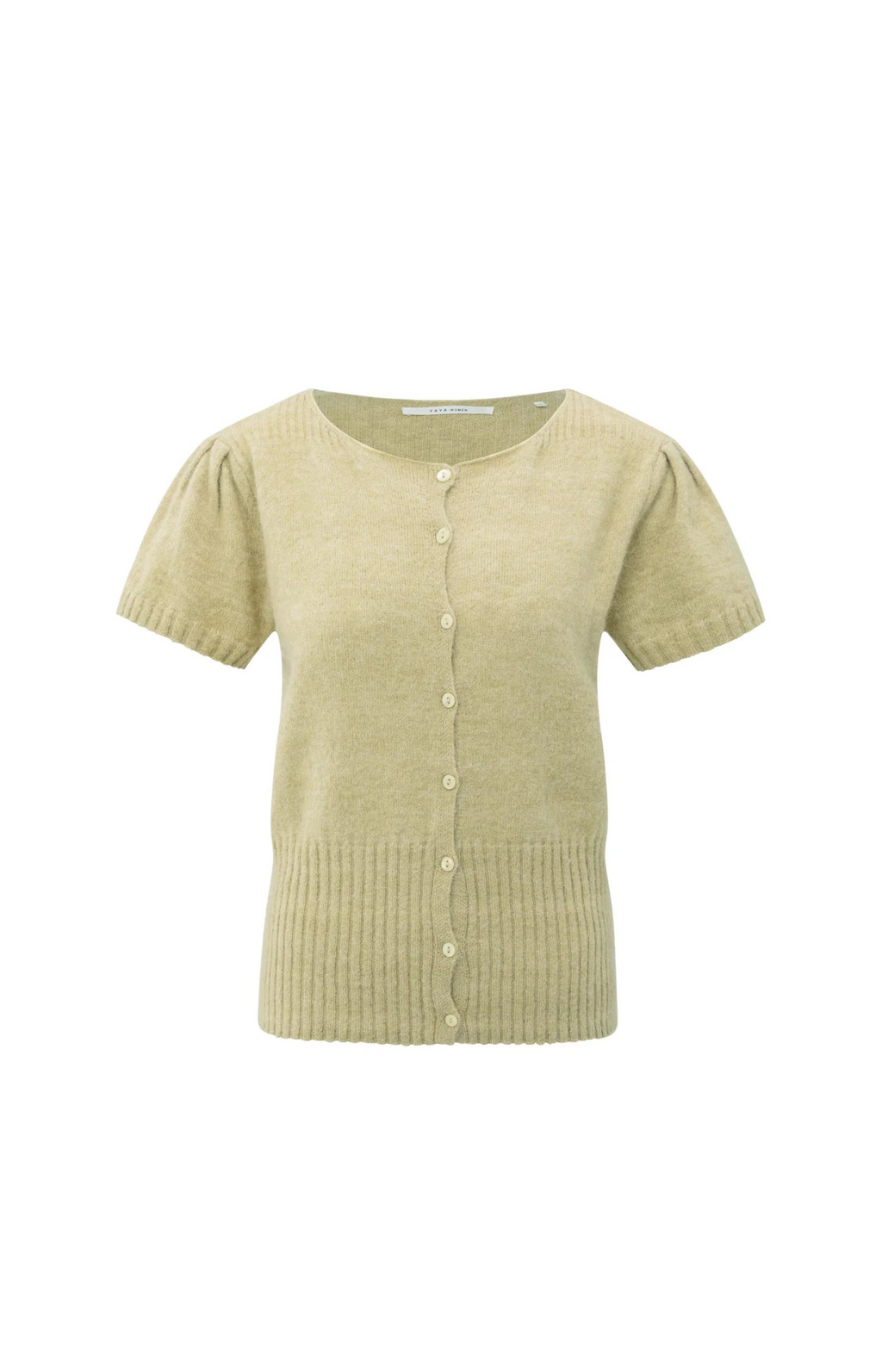 YAYA | Gebreid Vest Pale Olive Green