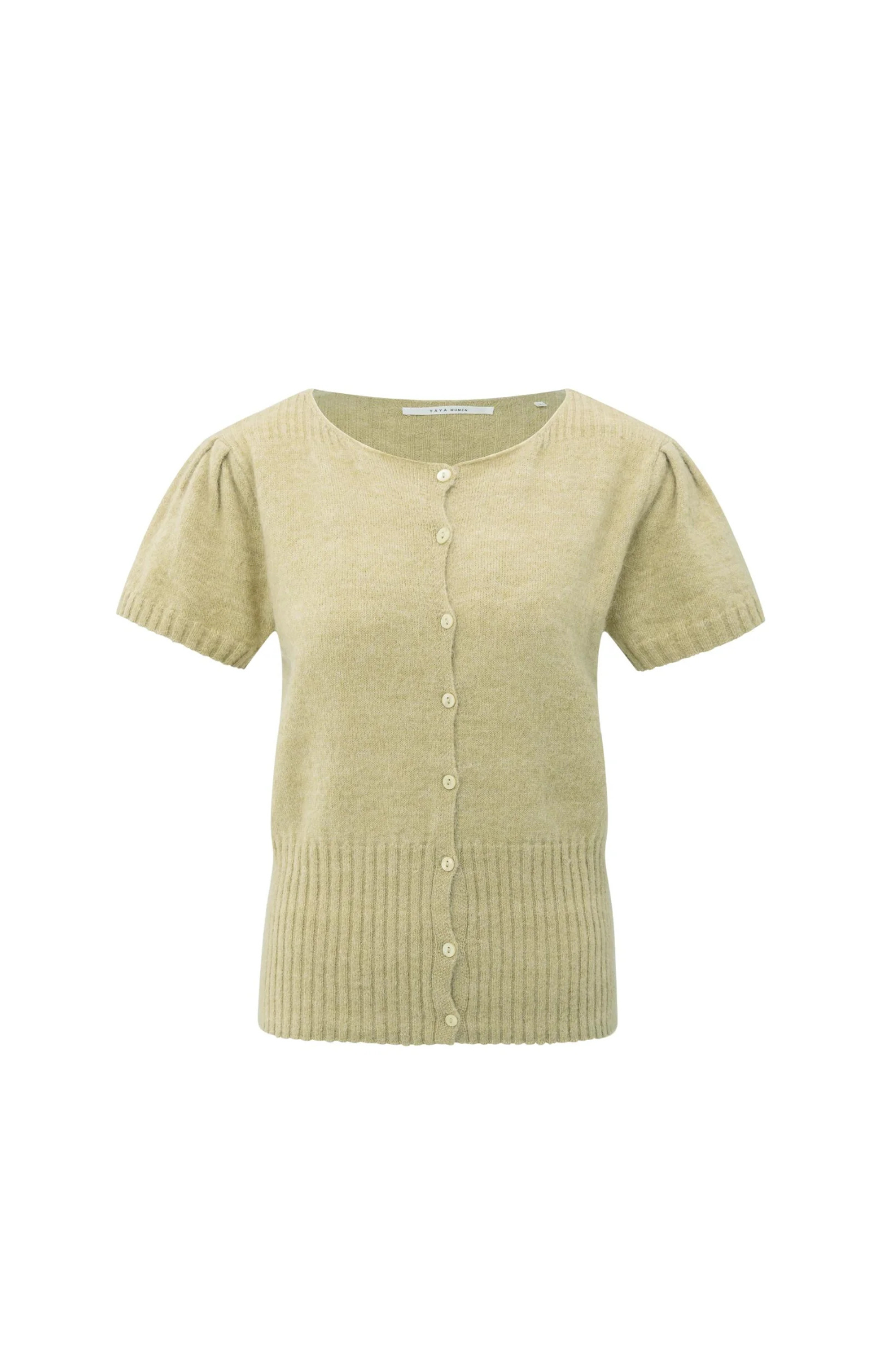 YAYA | Gebreid Vest Pale Olive Green