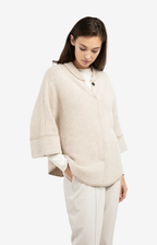 YAYA | Grofgebreid Poncho-Vest Met Ronde Zoom