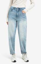 YAYA | High-Waist Jeans Met Losvallende Pasvorm En Lichte Wassing