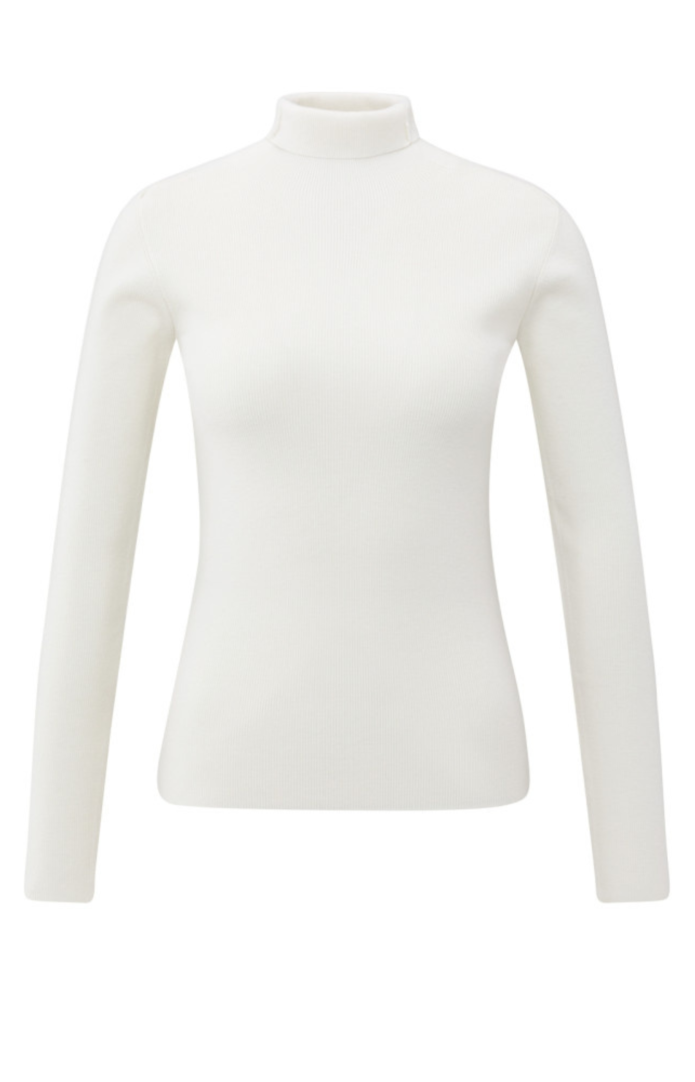 YAYA | Getailleerde Geribde Top Met Col Creme