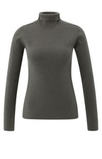 YAYA | Getailleerde Geribde Top Met Col Grijs