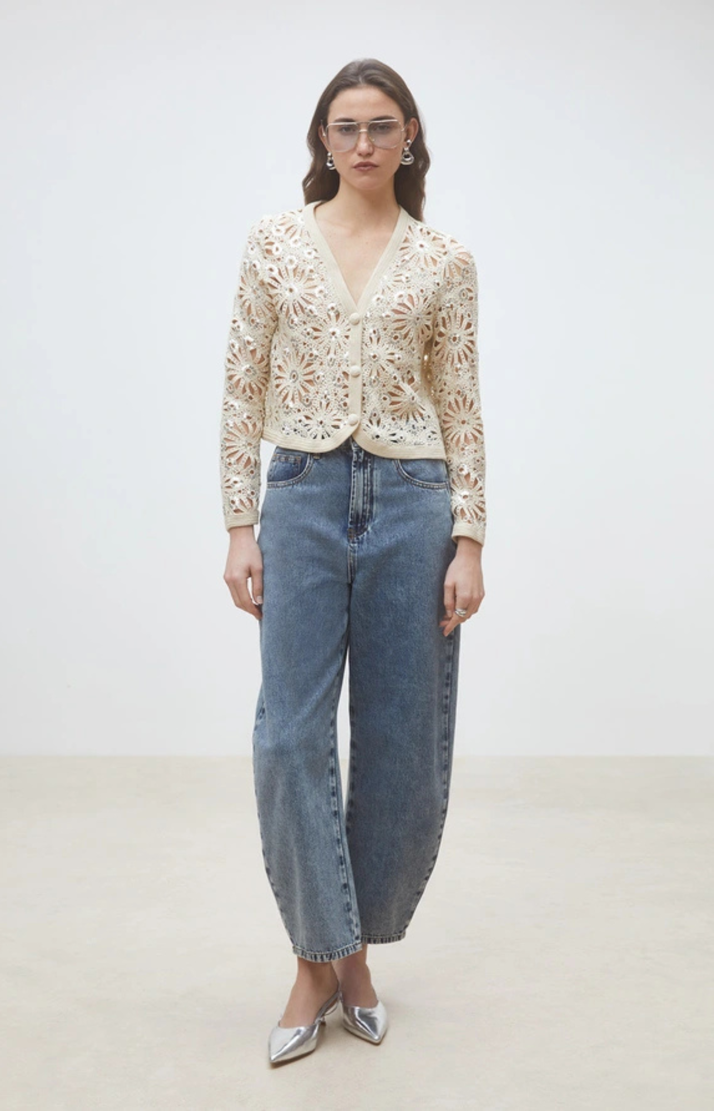 Suncoo Paris | Crochet And Sequin Cardigan