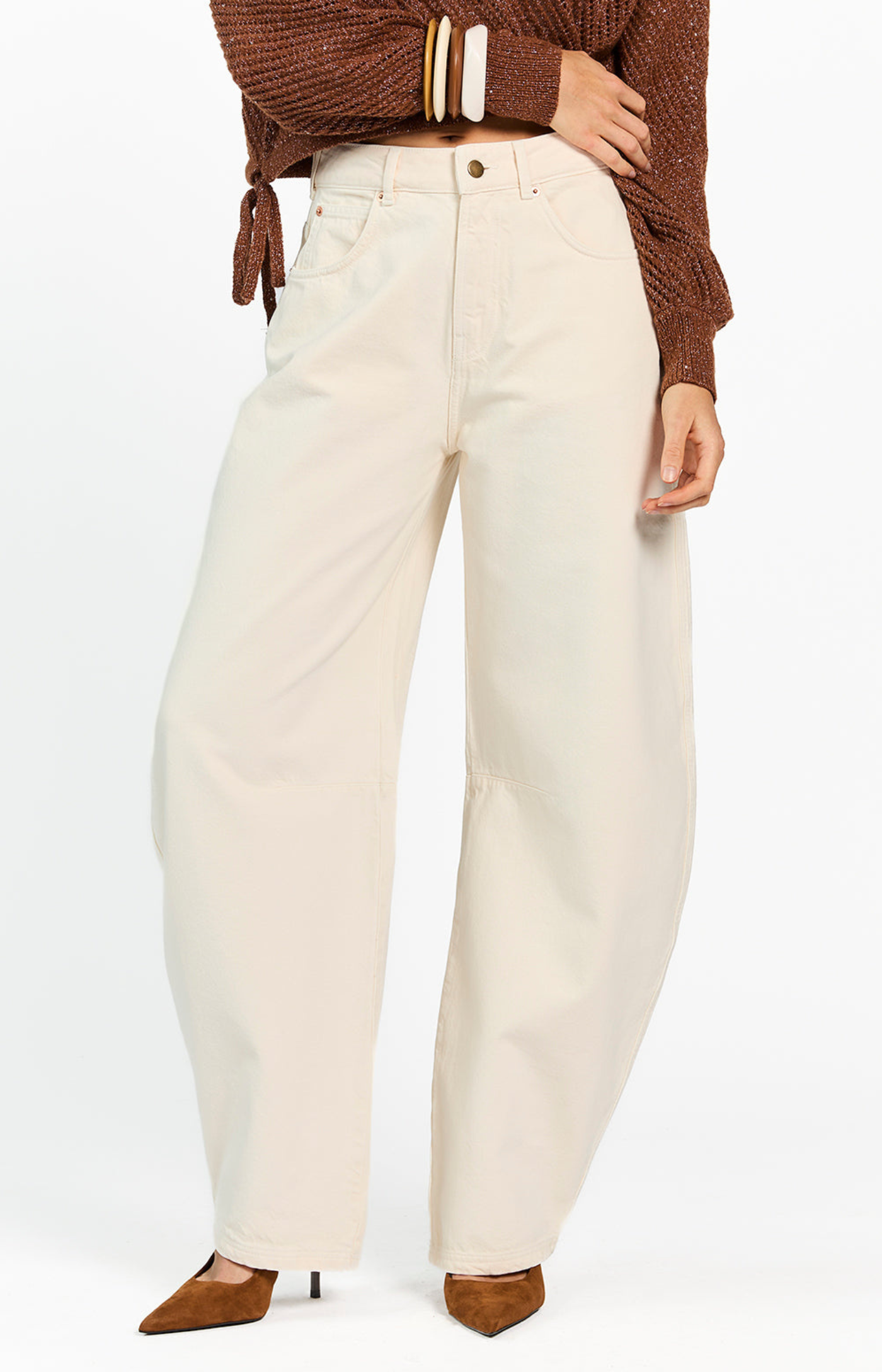 Aaiko | Sacha Barrel Jeans Creme