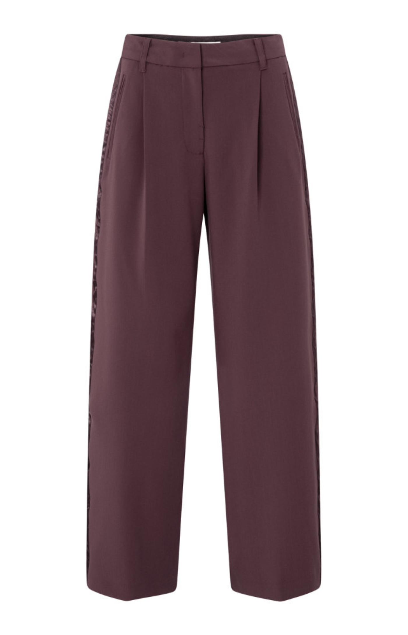 YAYA | Pantalon Met Wijde Pijpen Bordeaux
