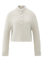 YAYA | Fluffy Cropped Sweater Beige