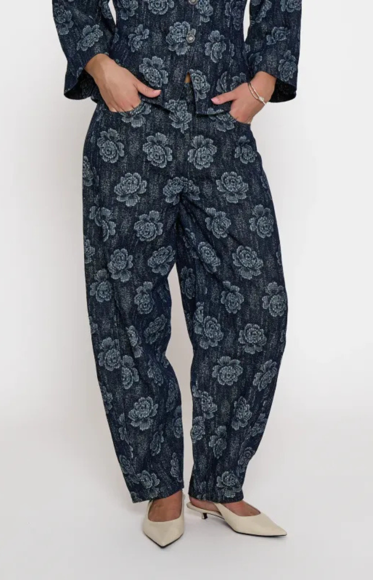 Minus | Heather Mid Waist Pant Dark Denim
