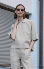 Esme Studios | ESKaya Boxy Blouse Brownie Mélange