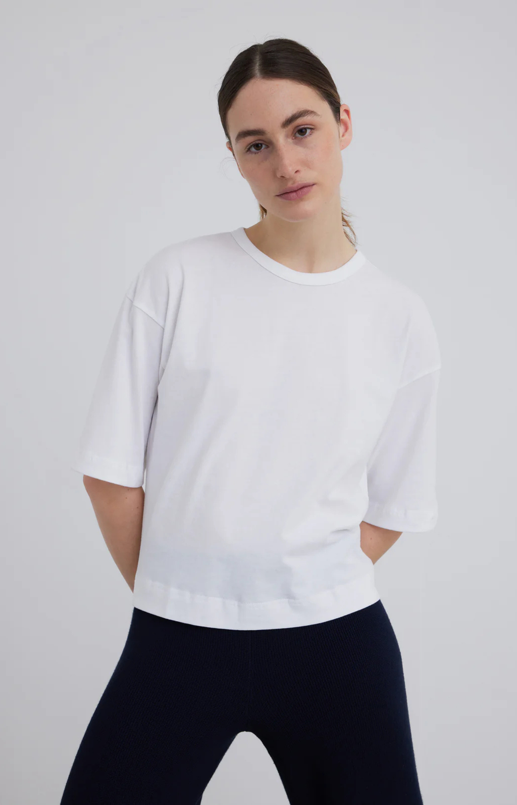 Esme Studios | ESSigne 2/4 Boxy T-shirt Gots White