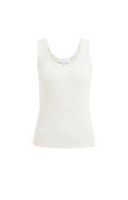 YAYA | Geribd Singlet Met Sierlijke Halsrand Off-White