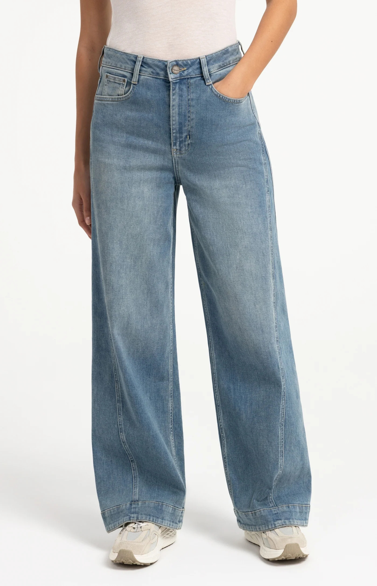 YAYA | Denim Jeans Seam Details Blue Denim