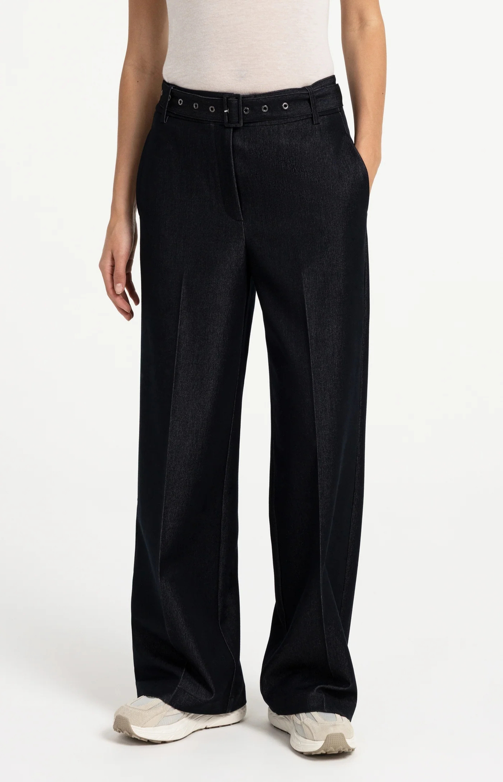 YAYA | Woven Trousers Belt Cat Black