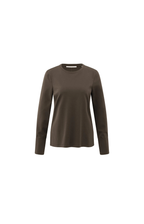 YAYA | Jersey Top Woven Cuffs Slate Black Brown