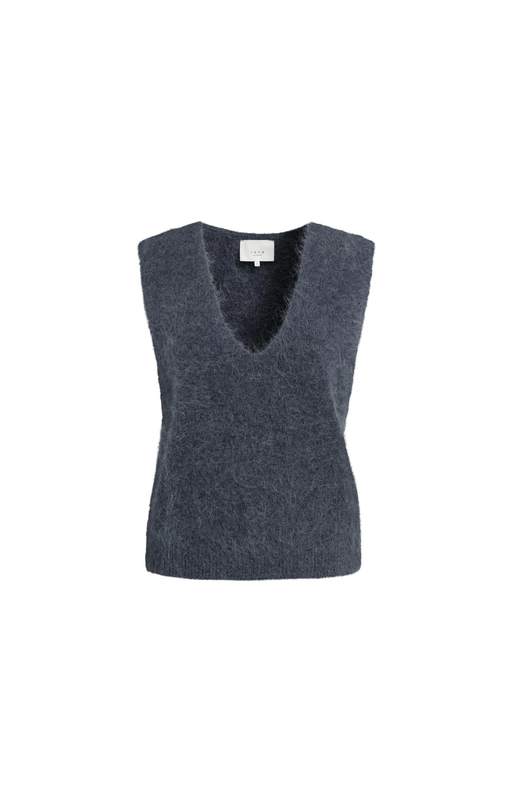 YAYA | Soft Knit Spencer V-Neck Odyssey Gray Melange