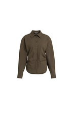 YAYA | Blouse With Waist Accent And Pleat Detail Slate Black Brown