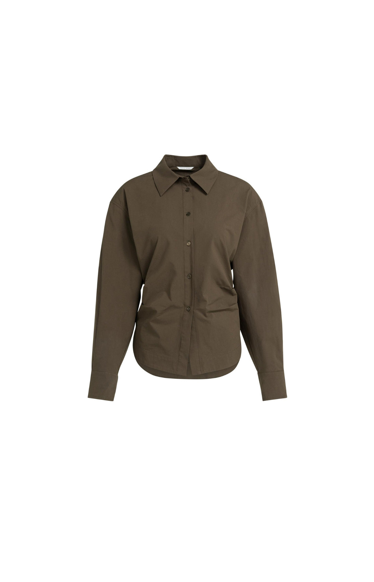 YAYA | Blouse With Waist Accent And Pleat Detail Slate Black Brown