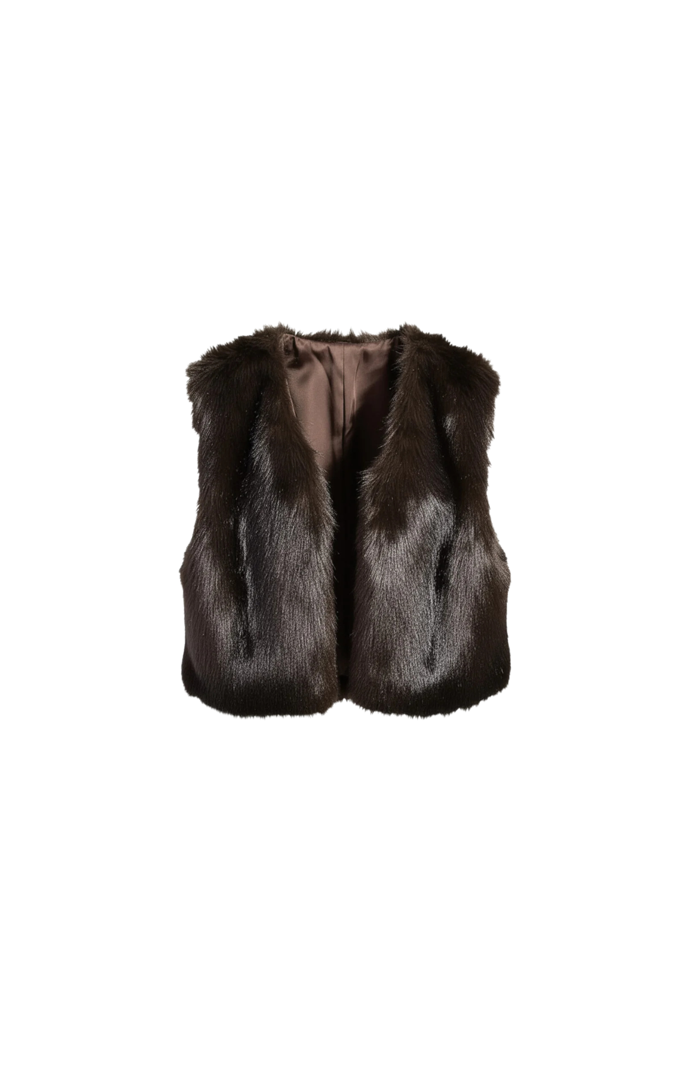 Aimee The Label | Isla Faux Fur Waistcoat Brown