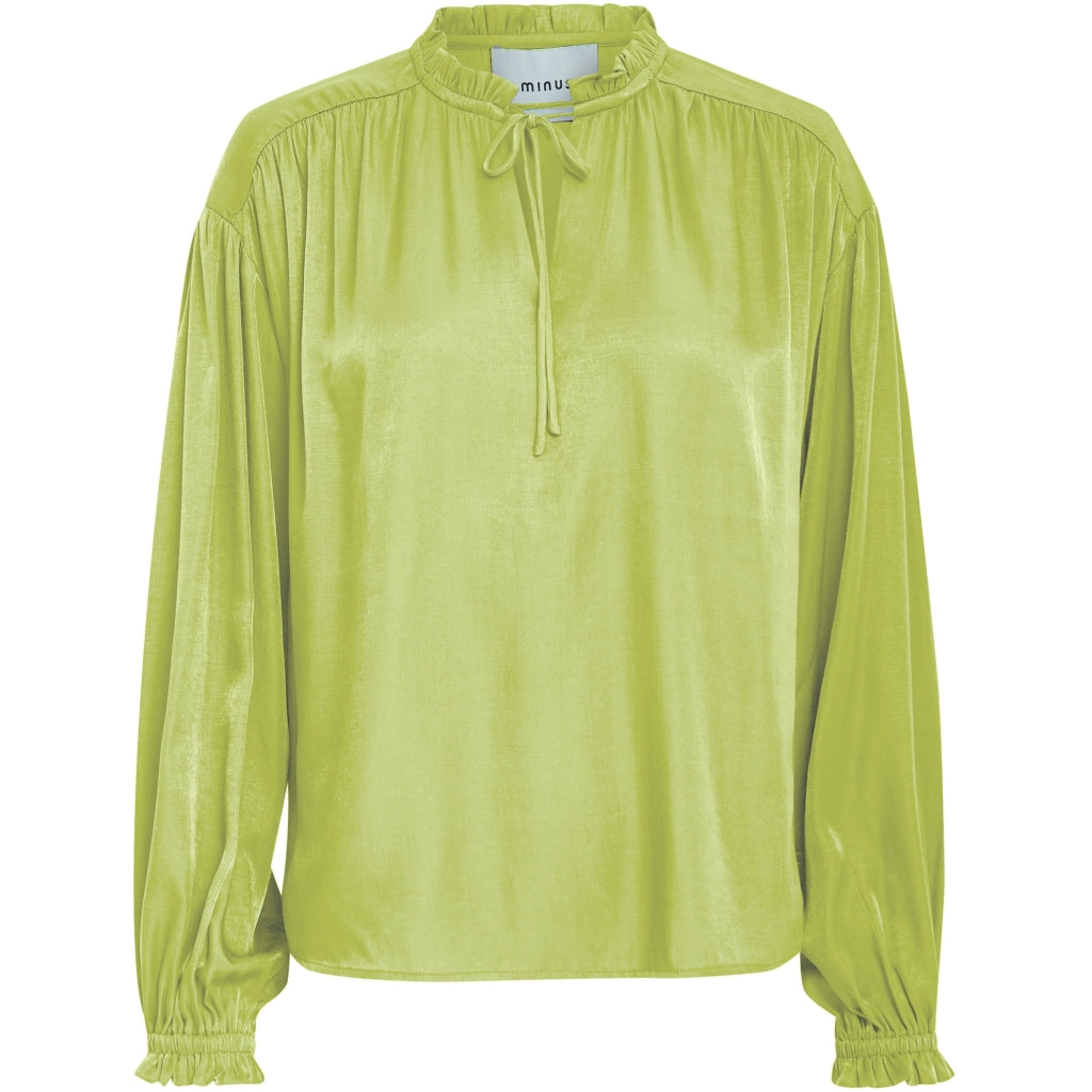 Minus | Kiro v-neck blouse - dark citron (lime) - MI5820