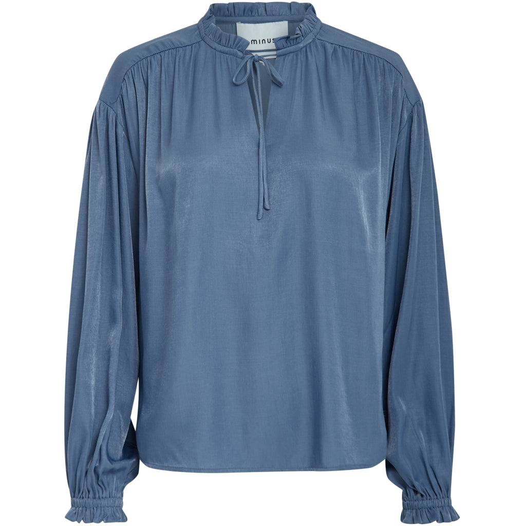 Minus | Kiro v-neck blouse - blue depths - MI5820