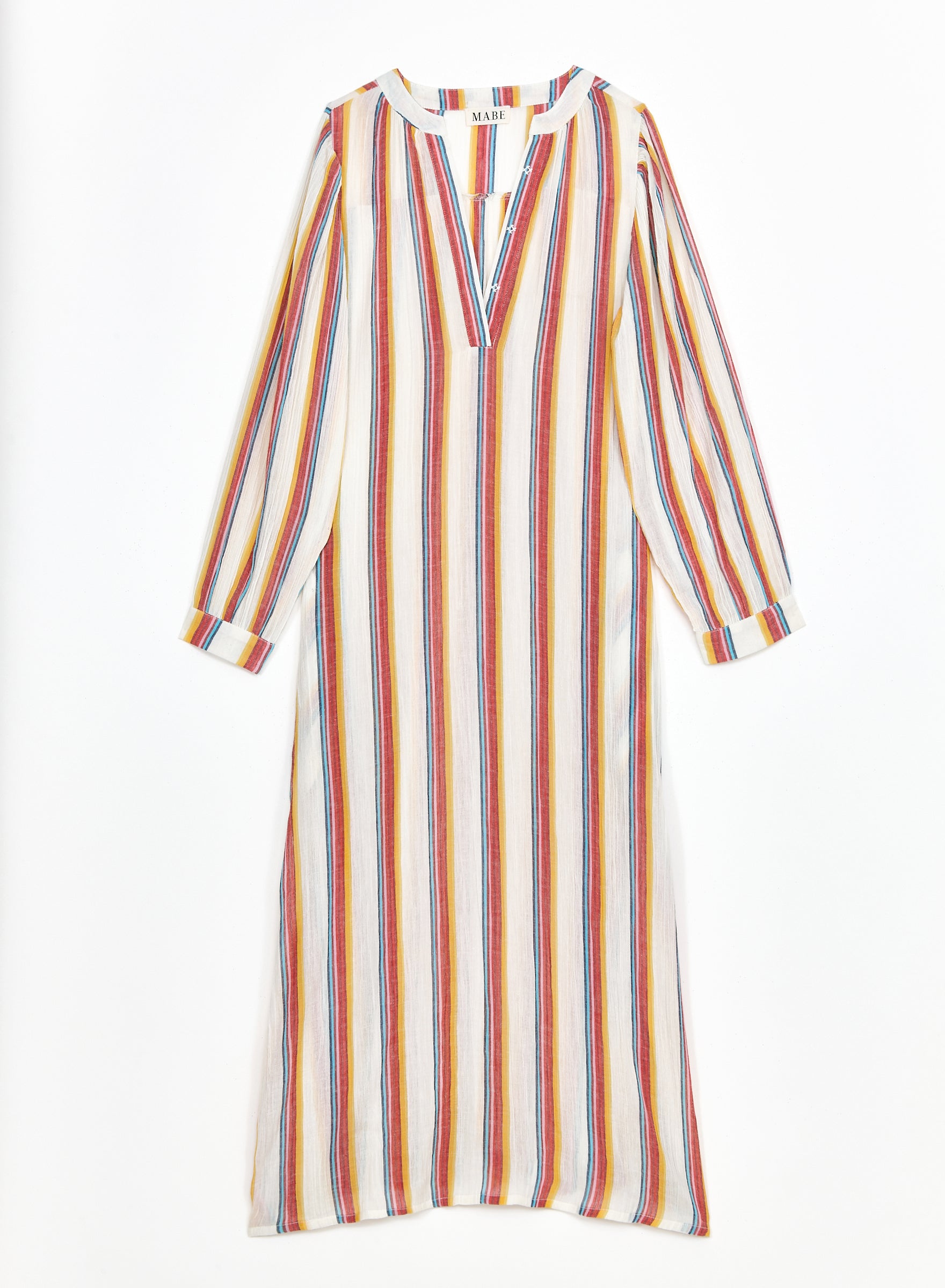 M.A.B.E | Kori stripe kaftan - ecru-multi - 645607