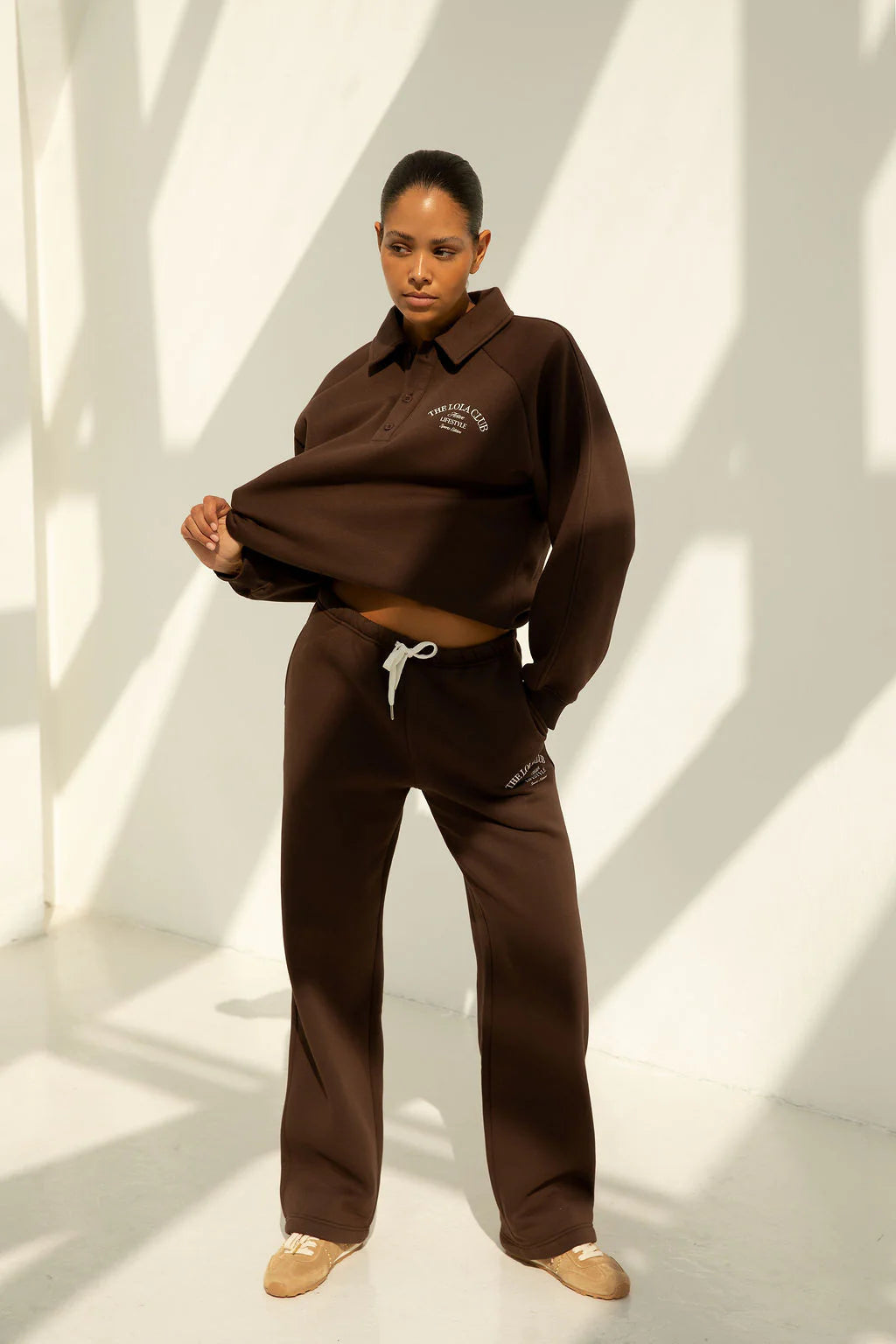 The Lola Club | Maya Polo Sweater Chocolate