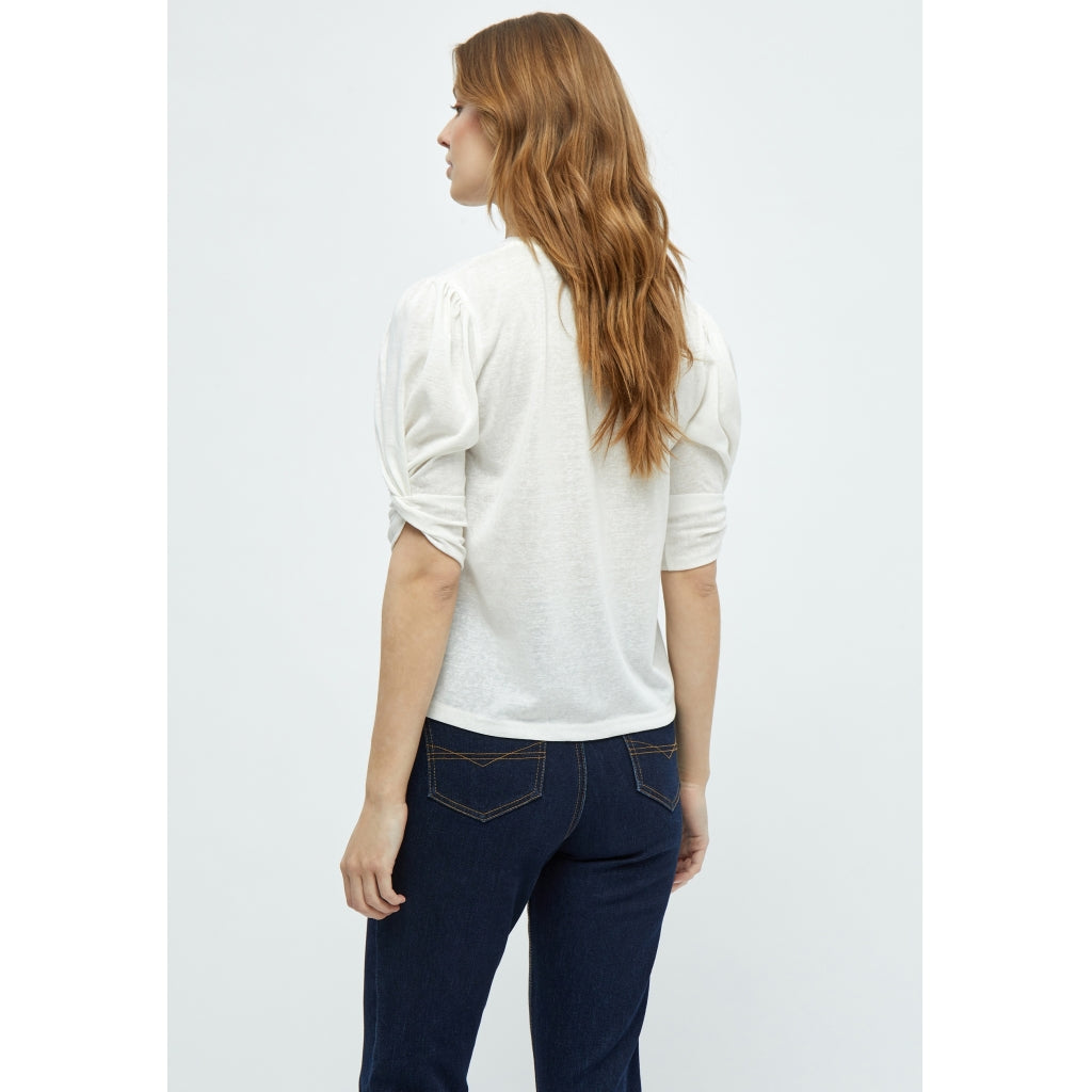 Peppercorn | Liv round neck half sleeve t-shirt - white