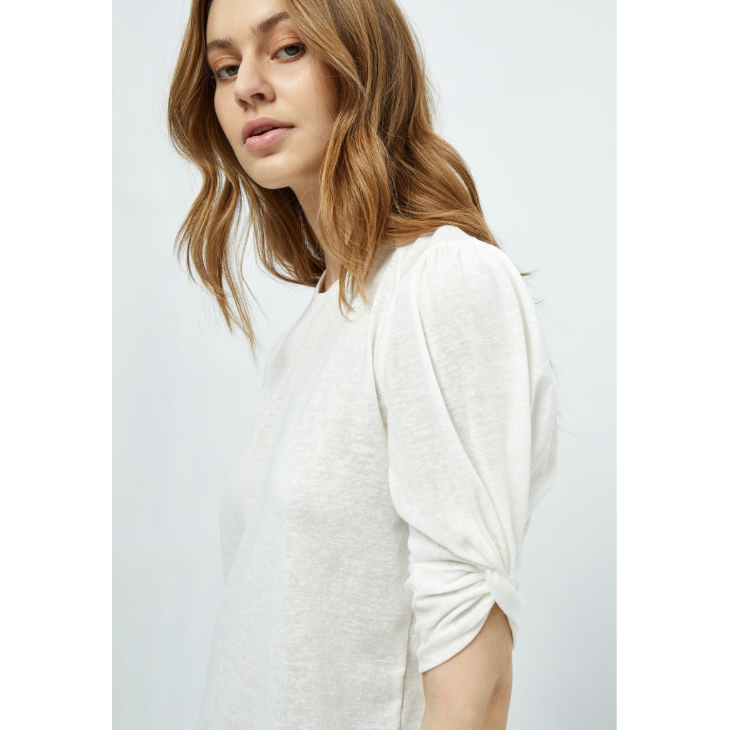 Peppercorn | Liv round neck half sleeve t-shirt - white