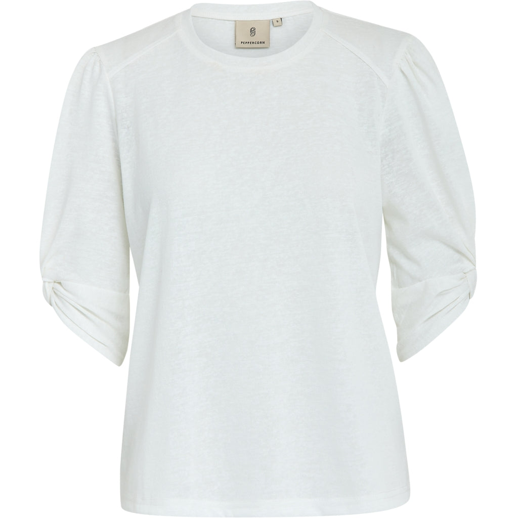 Peppercorn | Liv round neck half sleeve t-shirt - white