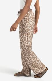 YAYA | Luchtige broek met leopard print - milk brown dessin - 01-301207-507