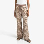 YAYA | Luchtige broek met leopard print - milk brown dessin - 01-301207-507