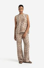 YAYA | Luchtige broek met leopard print - milk brown dessin - 01-301207-507