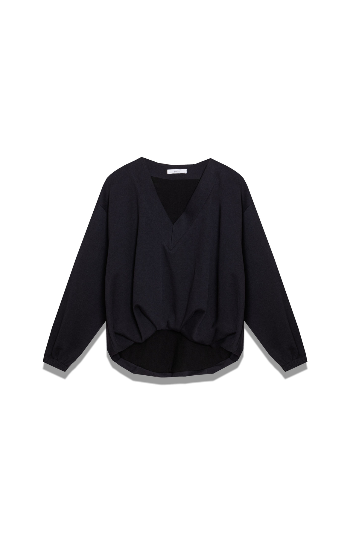 Milla | Hoodie Oversized Draped / Black-Navy