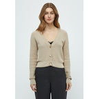 Peppercorn | Ona v-neck long sleeve knit cardigan - feather grey