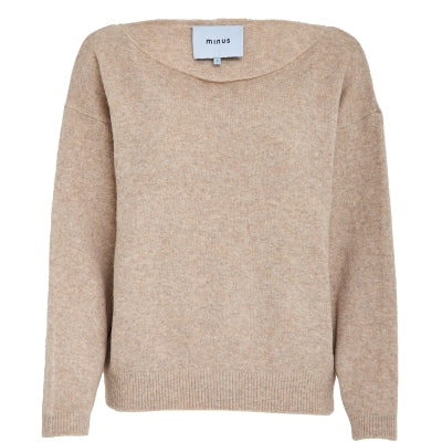 Peppercorn |  Lilliane Boat Neck Knit Pullover Warm sand Melange