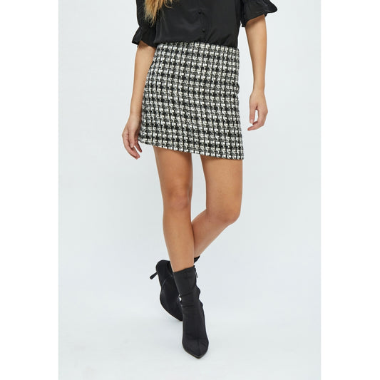 Peppercorn |  Renete Short Skirt  BLACK CHECKED