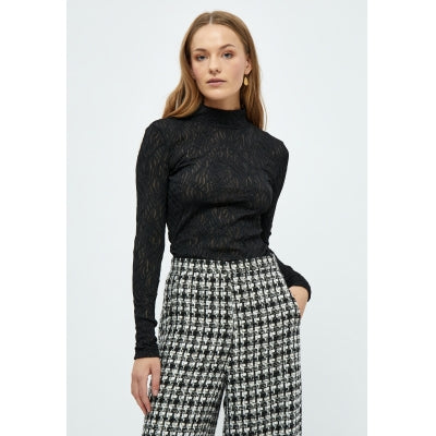 Peppercorn | Vicenta Roll Neck Long Sleeve Top BLACK
