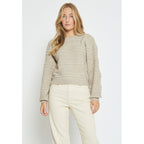 Peppercorn| Pam Puff Sleeve knit pullover - Feather gray