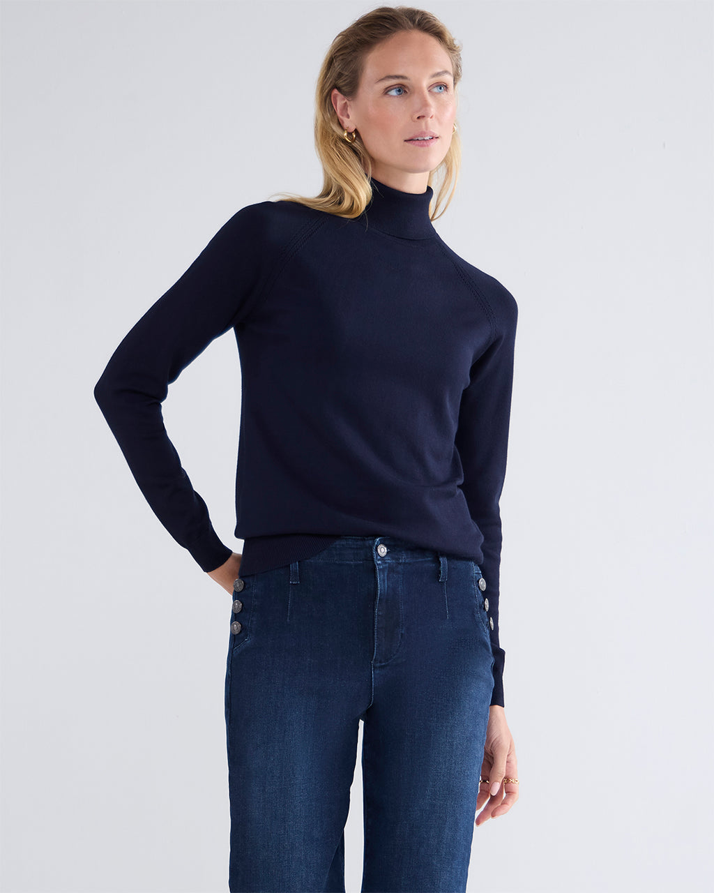 Summum Woman | Sweater Turtle Neck Basic Knit Midnight Blue 7s5529