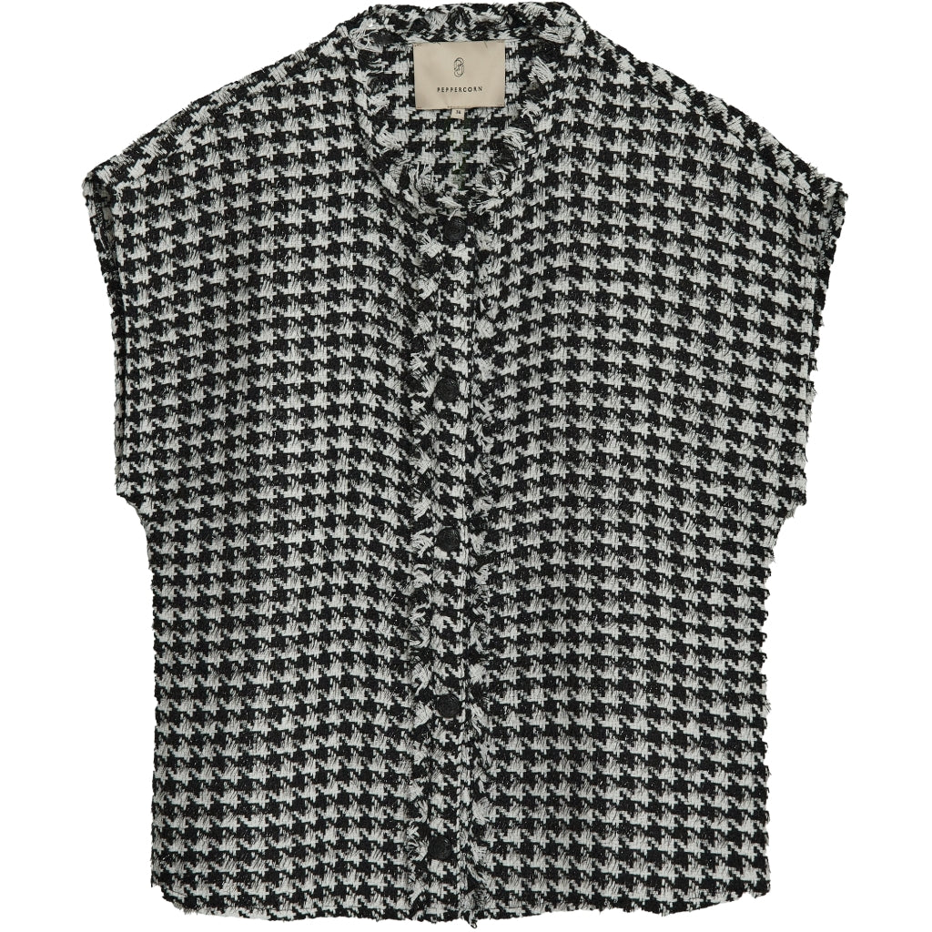 Peppercorn | Ruth cap sleeve vest  - Black checked (bb-ruitje)