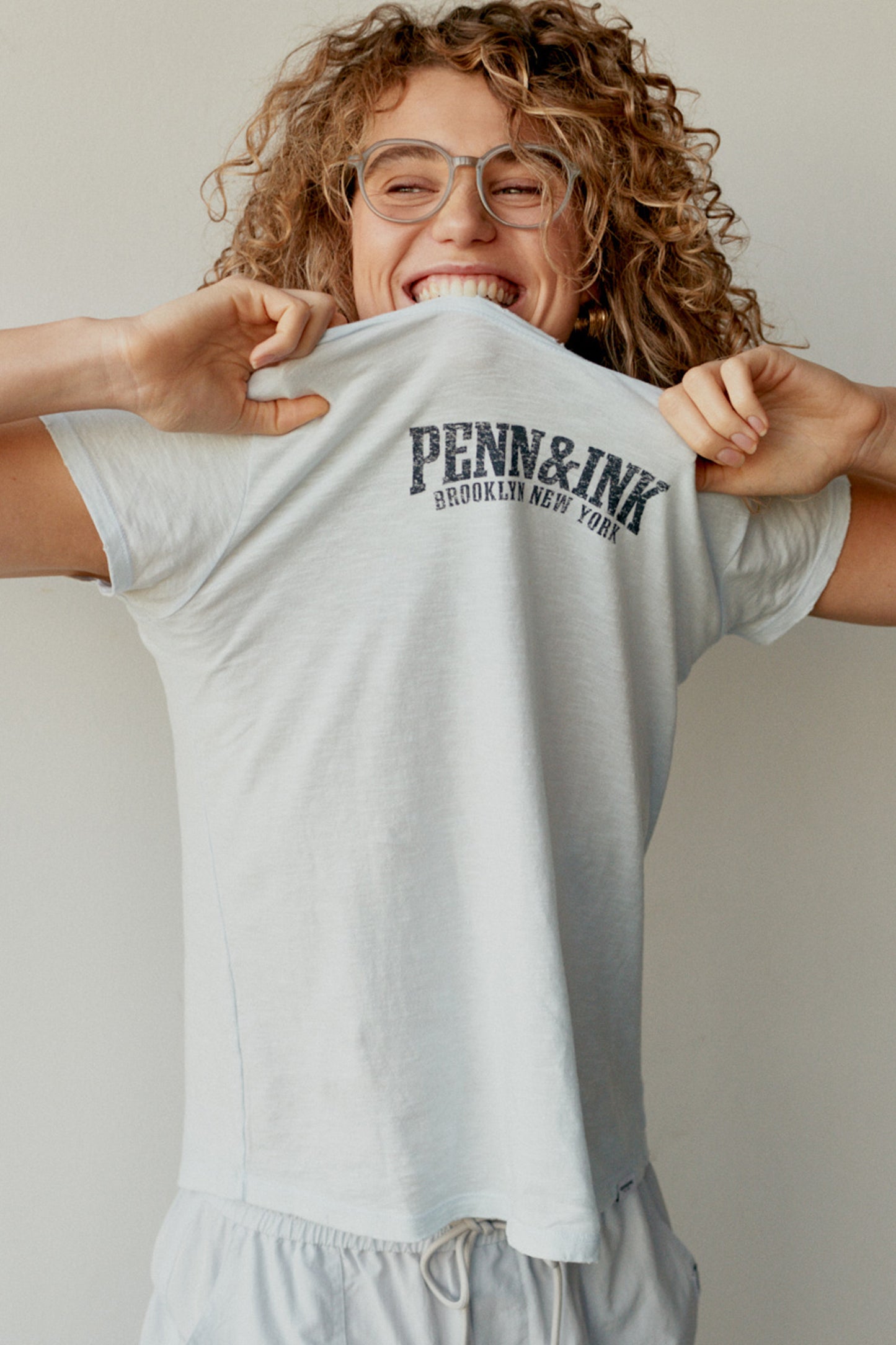 Penn & Ink N.Y | t-shirt print - water/graphite - S24F1452