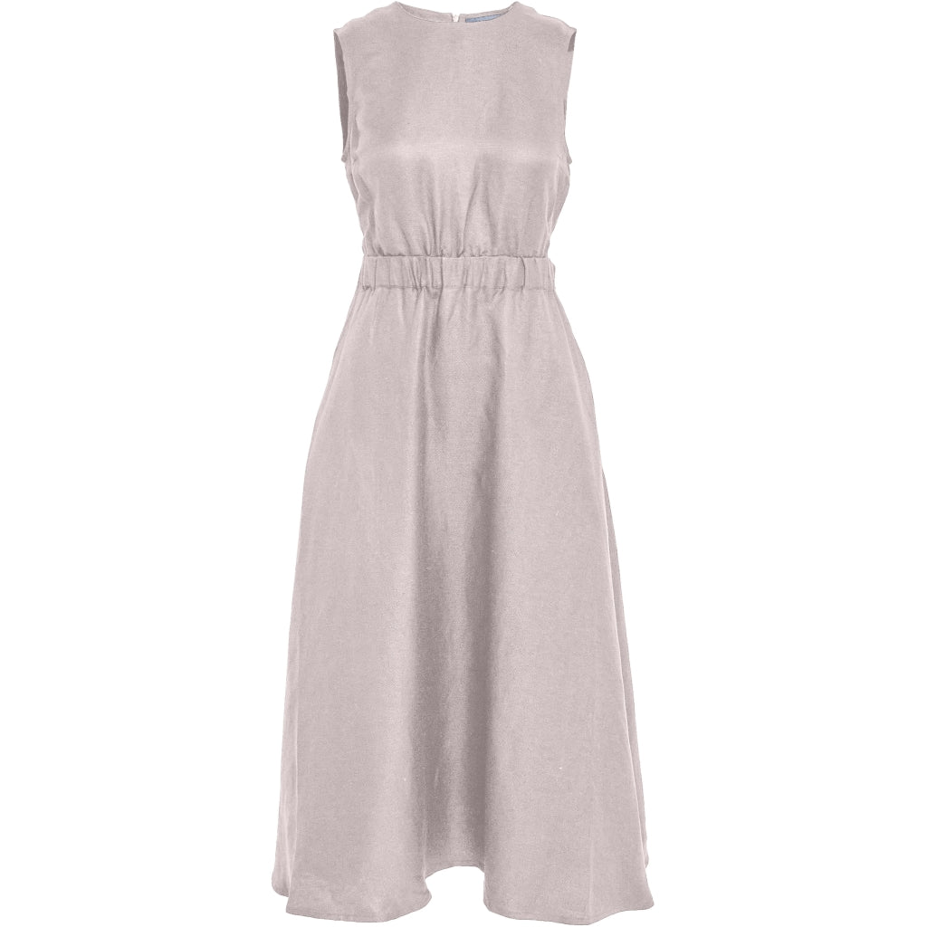 Minus | Sabbi midi linnen dress - nomad sand melange - MI6560