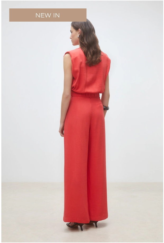 Suncoo Paris | Julio Wide-Leg Darted Pants Geranium