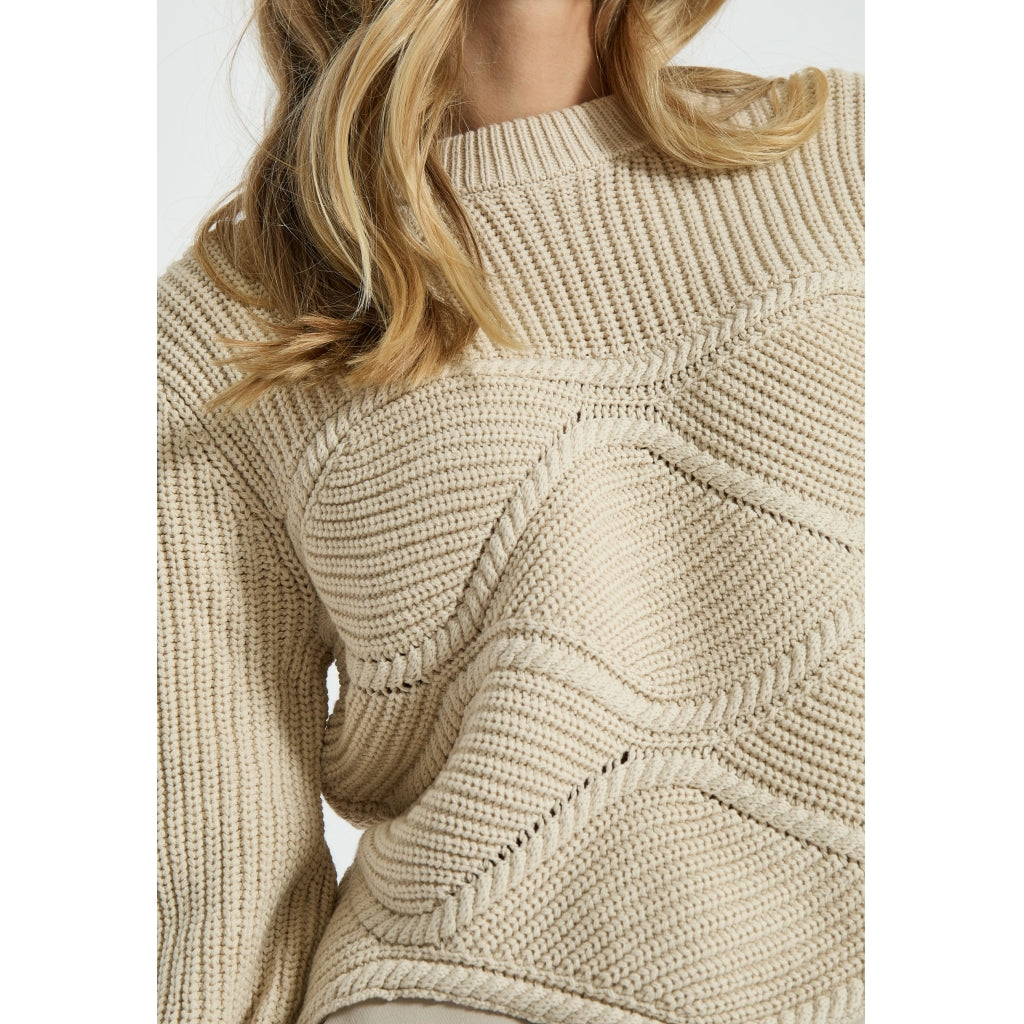 Peppercorn | Sif mock neck knit pullover - whitecap grey - PC7474