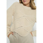 Peppercorn | Sif mock neck knit pullover - whitecap grey - PC7474